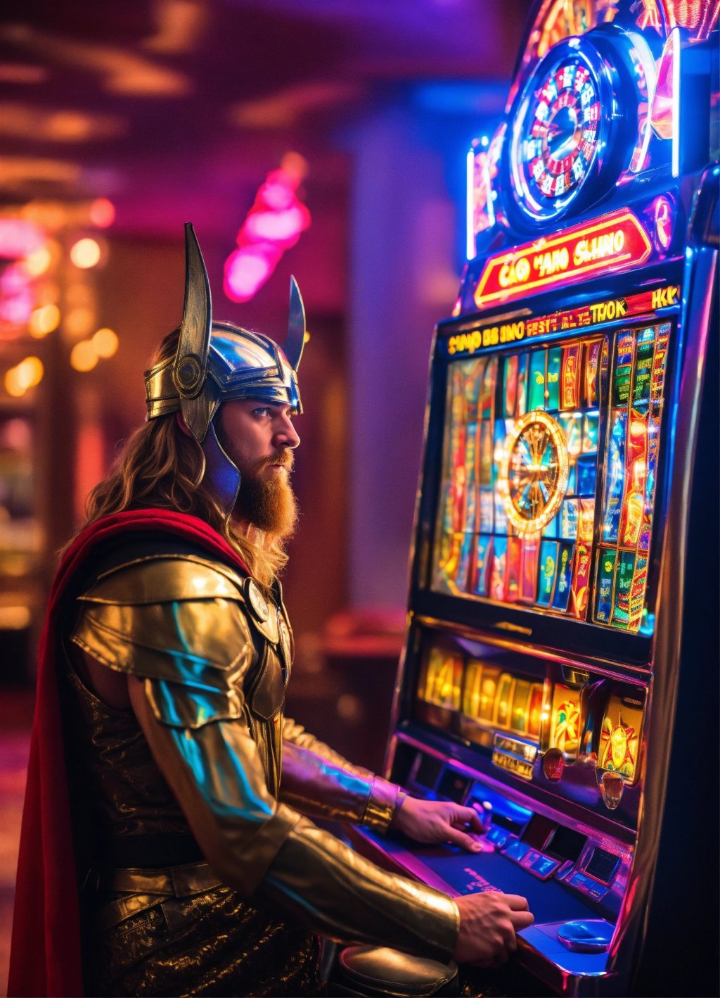 GOD THOR with casino slot machine in the gambling